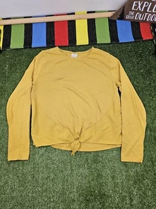 Zara kids pullover blouse knotted hem longsleeve size 13-14 mustard yellow - Picture 1 of 7