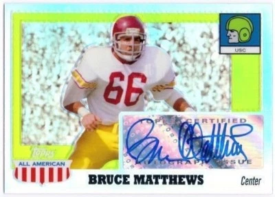 BRUCE MATTHEWS 2005 Topps All American Chrome Refractor Auto Card 35/55 HOF - Image 1 of 2