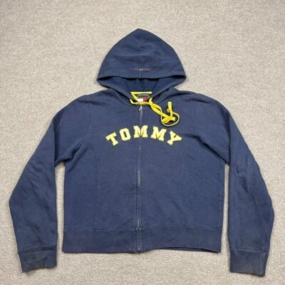 Tommy Girl Jeans Juniors Sudadera con Capucha Talla L Azul Cremallera Completa Bordada De Colección Y2K Foto 1 de 4