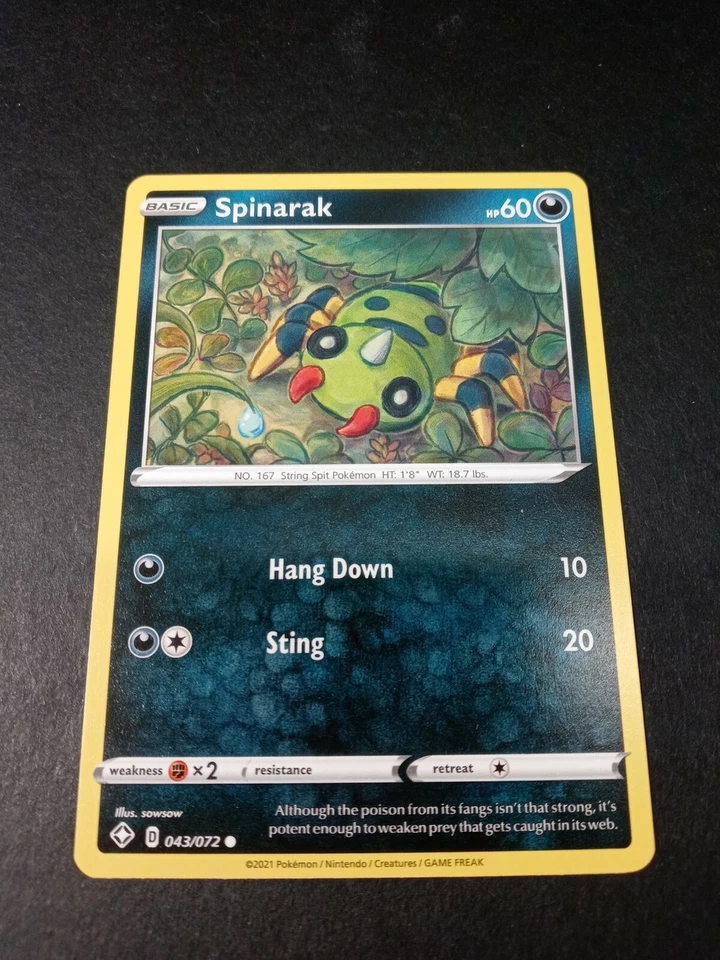 Pokemon Shining Fates Spinarak Common Card 043/072 NM - Image 1 of 1