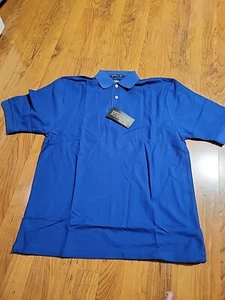 NWT Mens Small Blue Golf Polo Shirt 40" Chest Cotton Poly Blend SS - Picture 1 of 5