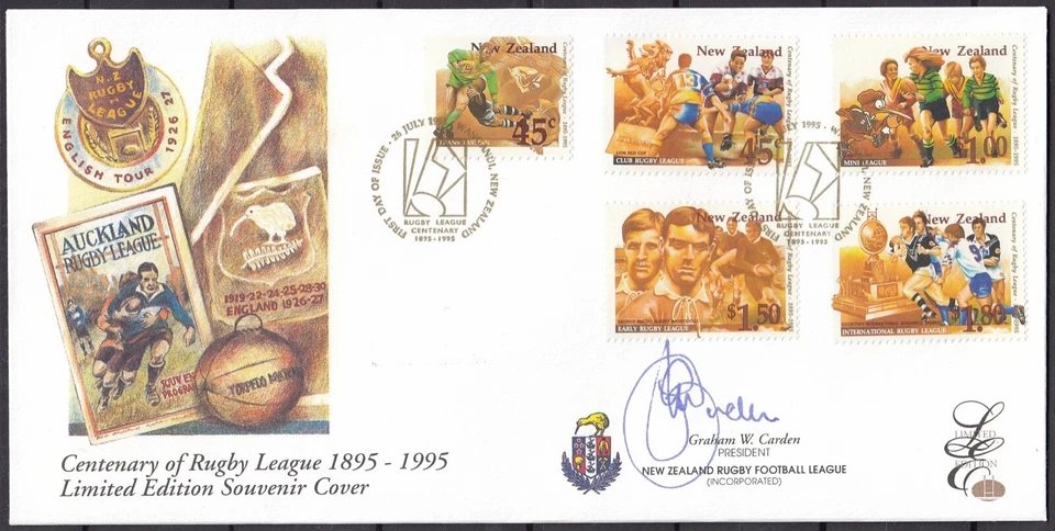 NEW ZEALAND 1995 Rugby League Centenary, Limited Edition FDC - Image 1 of 1