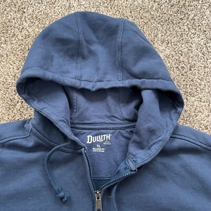 Felpa con cappuccio Duluth Trading uomo extra large blu zip maglione lavoro meccanico - Foto 1 di 7