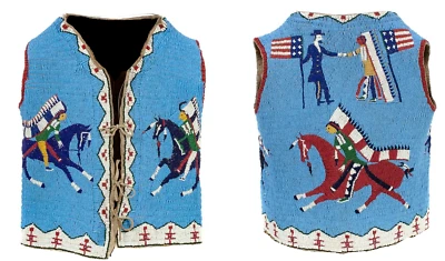 Old American Sioux Style Fully Beaded Powwow Regalia Beaded Vest PRV124 - Image 1 of 3