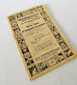 ♥ BREVE CORSO DI GEOGRAFIA ECONOMICA Parte Sesta Sonzogno Africa 1927 Annoni D28 - Imagen 1 de 1