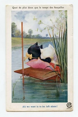 illustrateur AE KENNEDY . Chats humanisés . Le temps des fiançailles - Photo 1/2