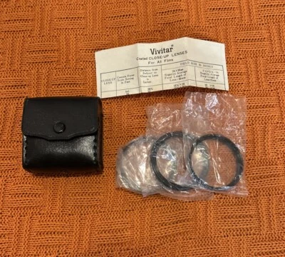 New VIVITAR 49mm Close-up Lens Filter Set With Case and 3 Lenses - No.s 1, 2, 3 - Image 1 of 4
