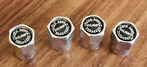 TRIUMPH CLASSIC CAR ALLOY CAR TYRE VALVE CAPS for TR2 TR3 TR4 TR5 TR6 SPITFIRE - Picture 1 of 7