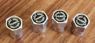 TRIUMPH CLASSIC CAR ALLOY CAR TYRE VALVE CAPS  for TR2 TR3 TR4 TR5 TR6 SPITFIRE - Image 1 of 4