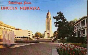 LINCOLN NE State Capitol Mall Tower 2 postales diferentes - Imagen 1 de 2