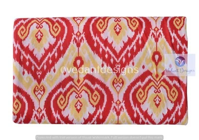 Indian Cotton Fabric 5 Yard Block Ikat Print Loose Multi-Color Running Craft - Image 1 of 4