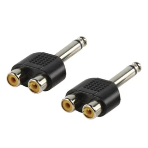 Praktischer 1/4 auf 2 Phono Buchse Adapter Konverter 2er Pack - Bild 1 von 6