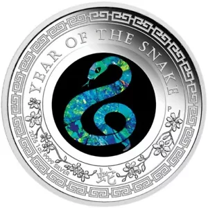 Australien 2025 1$ OPAL LUNAR JAHR DER SCHLANGE 1 oz Silbermünze Perth Mint - Bild 1 von 9