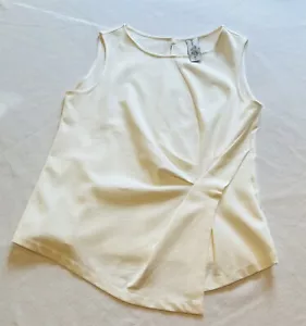 Bogner Blue Women’s sleevless shirt, white, back button. Size S Made in Italy - Picture 1 of 4