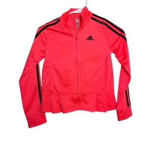 Adidas Sweatshirt Girl's 6 6X Pink Ruffle Athletic Neon - Picture 1 of 9