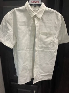 H&M Boys Linen short Sleeve Band Collar Shirt size 14 - Picture 1 of 2
