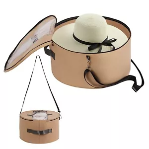 Hat Organizer For Women And Men Round Hat Storage Box Portable Felt Hat Containe - Picture 1 of 9