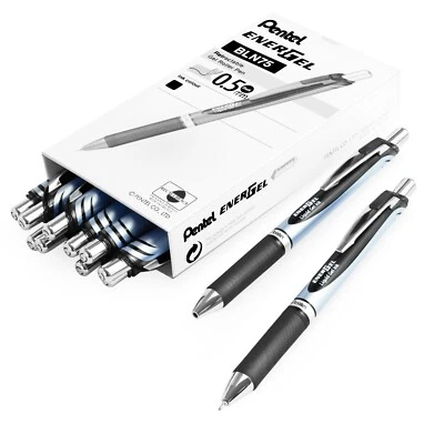 Pentel Energel BLN75 Retraibile Gel Inchiostro Penna a Sfera - 0.5mm - Nero- 12 - Immagine 1 di 3