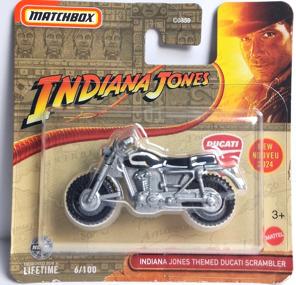 Matchbox 🏁Superfast 🏁 Indiana Jones Ducati Scrambler 1:64 #6/100 Neuf/ NEW - Photo 1/2