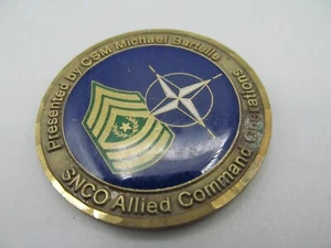 SNCO Allied Command Operations Supreme Headquarters Allied Powers Challenge Coin - Picture 1 of 2