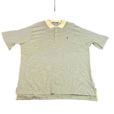 Polo Golf Ralph Lauren Yellow Striped Polo Shirt Short Sleeve Casual Mens XXL - Image 1 of 4