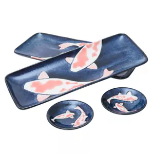 NEW Concept Japan Aizome Koi Carp Rectangular Dish/Dip Set 4pc - Picture 1 of 1