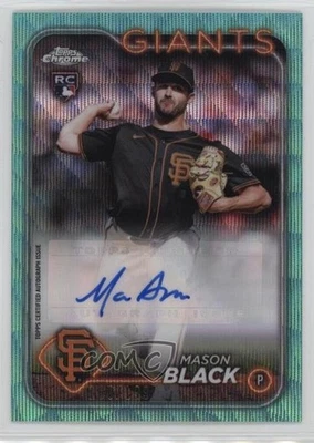 2024 Topps Chrome Update Aqua Wave Refractor /199 Mason Black Rookie Auto RC - Image 1 of 2