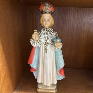 Vintage 12 1/2" STATUARY INFANT OF PRAGUE Statue Chalkware Figur - Bild 1 von 10