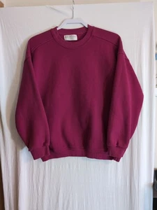 Vintage Women's XL Russell Magenta Blank Crewneck Sweatshirt 90's - Picture 1 of 5