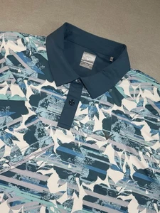 Callaway Opti-Dri Poloshirt Herren 2XLT All Over Floral Blau Weiß Golf - Bild 1 von 7