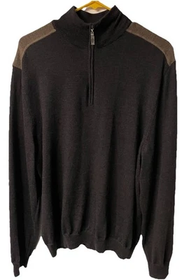 Callaway Collection Men’s 100% Merino wool 1/4 Zip Sweater size large Black - Image 1 of 4