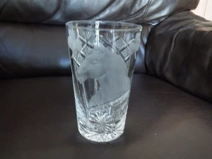 WATERFORD ARKLE HORSE LEAD ART CRYSTAL GLASS SHAMROCK EIRE FLOWER VASE BEAKER - Picture 1 of 8