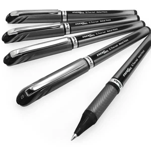Pentel Energel BL27 Liquid Gel Ink Rollerball Pen - Black - 5 Pack - Picture 1 of 3