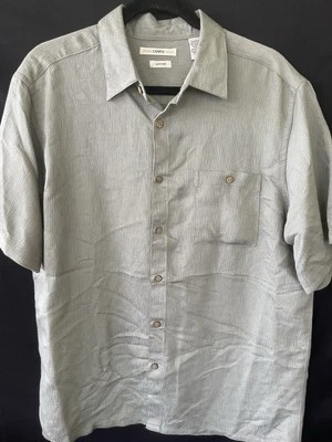 Campia Moda Button Down Shirt Sage Green Short Sleeve Men’s Size Large - Image 1 of 4