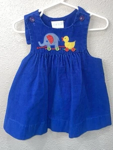 Betti Terrell by Johnston Infant Girl Bllue Corduroy Elephant/Duck Dress 24mo - Picture 1 of 5