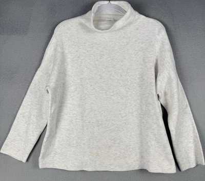 J JILL Women’s Cream Soft Turtleneck Shirt Minimalist Neutral Cozy Size Medium - Image 1 of 4