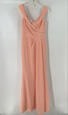 David's Bridal Peach Off The Shoulder Casual Bridesmaid Maxi Womens Dress Size 6 - Image 1 of 3