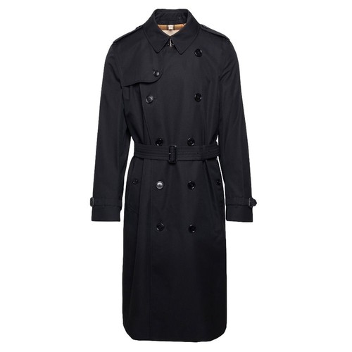 Burberry Kensington trench lungo con cintura nero 23SS 8045860 41419955