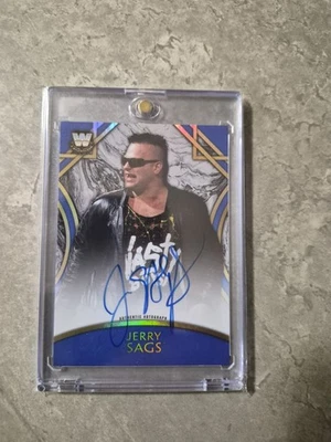 2018 Topps WWE Jerry Sags On Card Blue Auto /25 Nasty Boy - Image 1 of 4