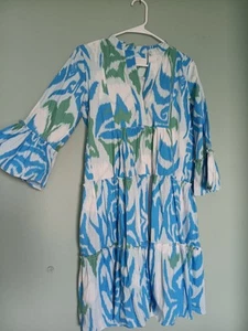 Vestido SHERIDAN FRENCH CATY XS Azul Manga Campana - Imagen 1 de 12