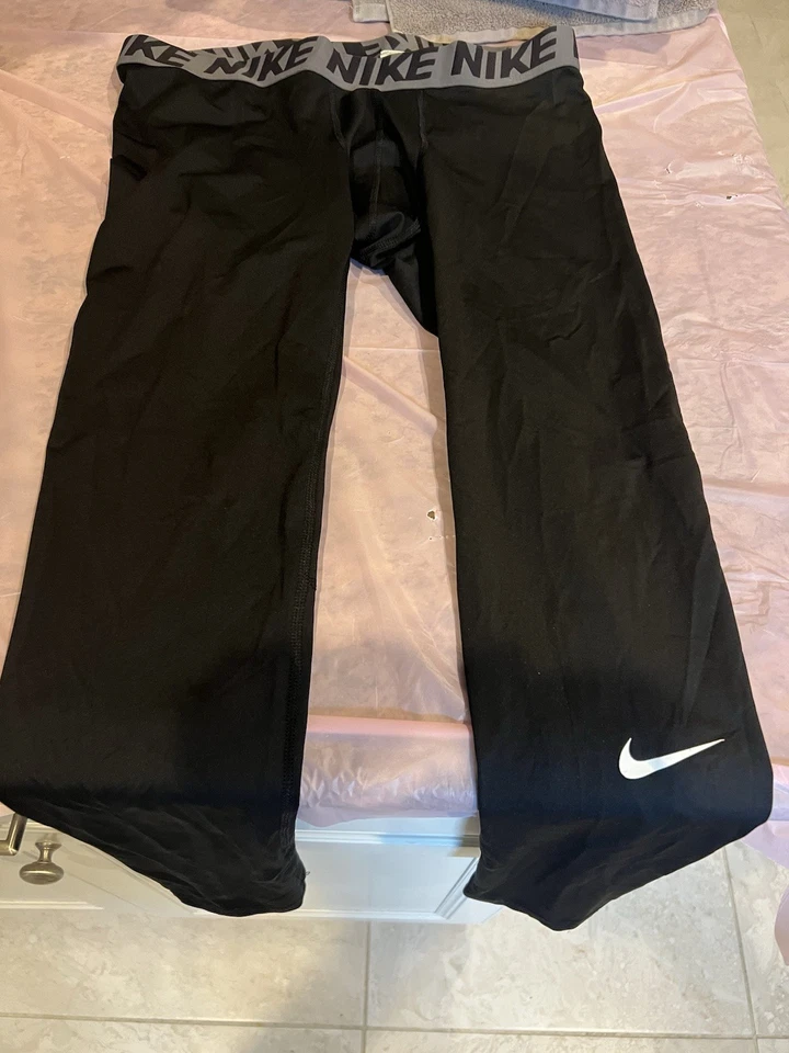 Nike pro cool men's compression training tights 703098-010 Black long pants  - Image 1 of 1