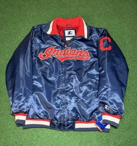 Vintage 90s Cleveland Indians Starter NWT XXL Varsity Full Zip Retro Jacket - Picture 1 of 7