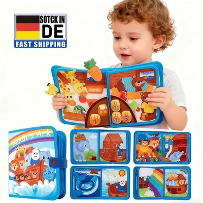 Quiet Book 3D Filz Busy Board Lernen Montessori Spielzeug Pädagogische Stoffbuch - Bild 1 von 4