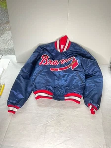 Vintage Starter MLB Atlanta Braves Satin Jacket Mens Size XL Made In USA - Picture 1 of 11