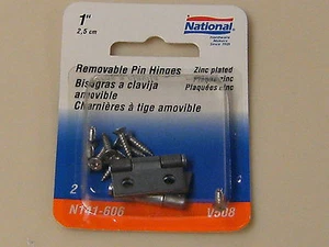 National Mfg. N141-606 REMOVABLE NARROW PIN HINGES 1” zinc plated steel - Picture 1 of 1