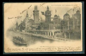 Vintage Postcard UDB 1900 Cancel Paris Exposition France to Peru River View - Picture 1 of 2