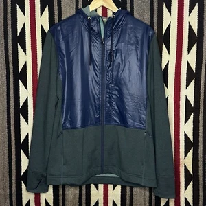 smartwool full zip Jacket Men’s Large Green Navy GUC Warm Outdoor Jacket - Picture 1 of 6