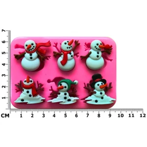 Christmas Snowmen and Melting Snowmen Silicone Mould by Fairie Blessings - Imagen 1 de 6