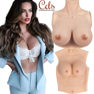 B-H Cup Realistic Breast Forms Silicone Fake Boobs For Crossdresser Drag Queen - Picture 1 of 18