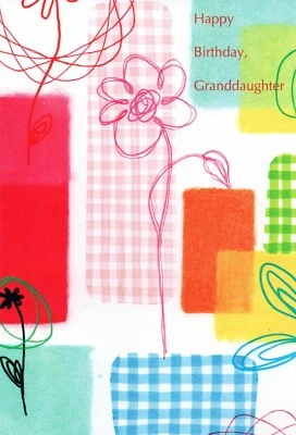 Loving BIRTHDAY Card FOR GRANDDAUGHTER, Flower Doodle by Gallant Greetings +✉